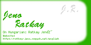 jeno ratkay business card